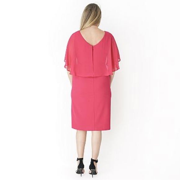 NWT Connected Apparel Caped Midi Dress Size 10P - Picture 2 of 7